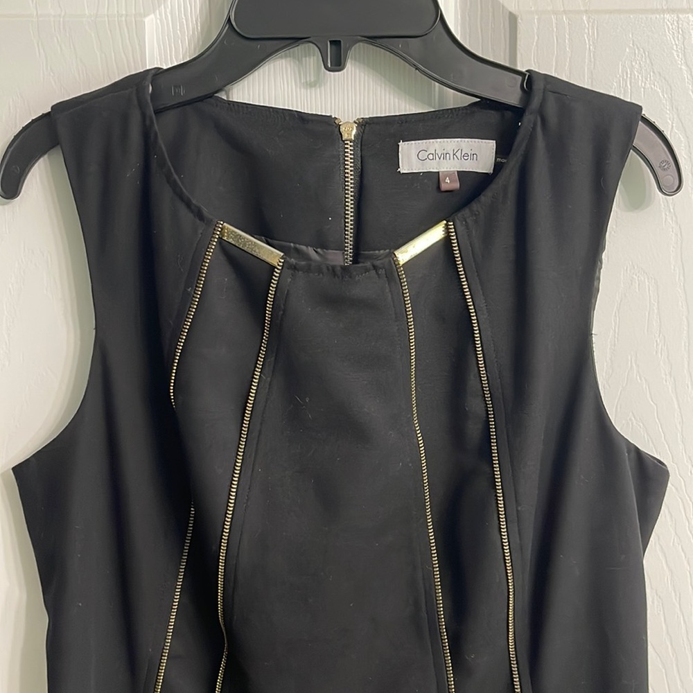 Calvin Klein Zipper Trim Black Sheath